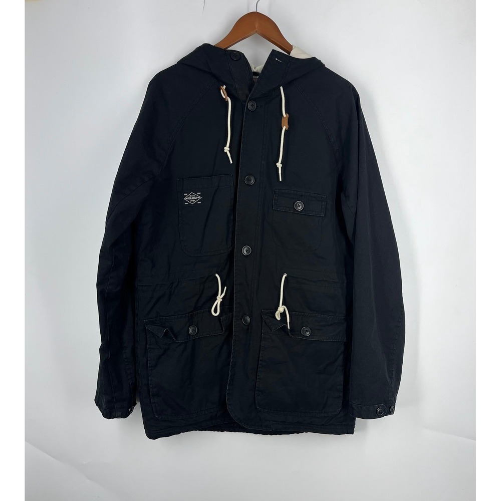 Holden Outerwear Womens Black Utility‎ Parka Jacket Hooded Plaid Lined Canvas
